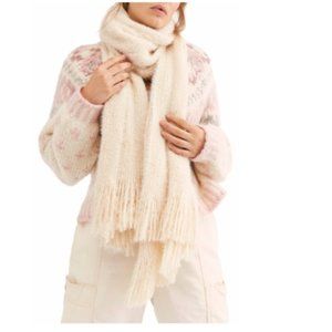 FREE PEOPLE WHISPER FRINGE BLANKET OVERSIZED SCARF
